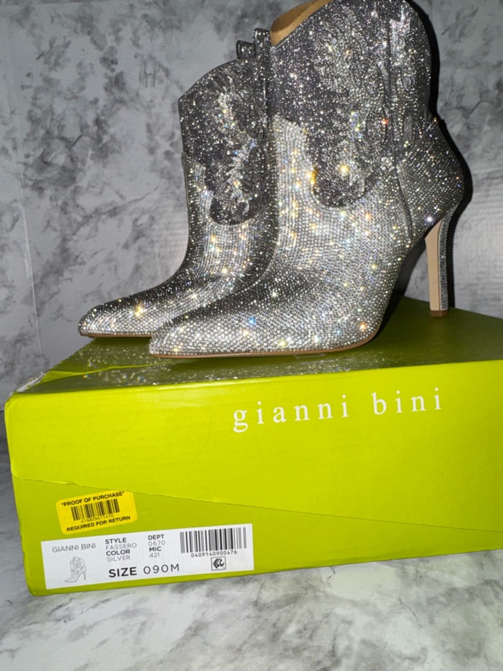 Gianni Bini Silver Glitter Pointed-Toe Ankle Booties